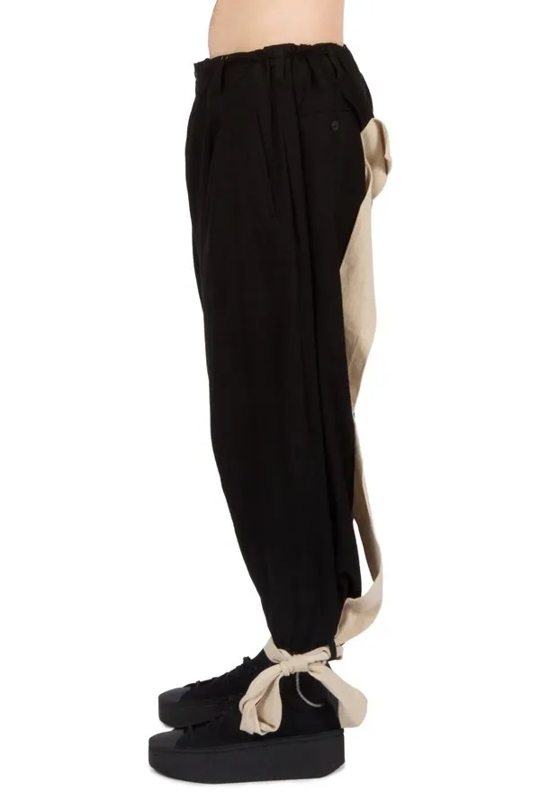 Twisted Hem Draped Decorated Pants