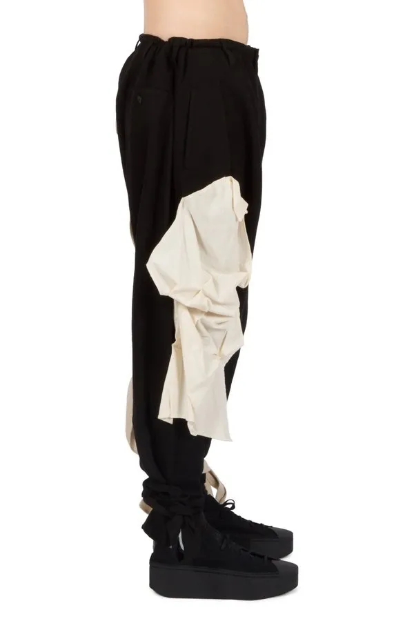 Twisted Hem Draped Decorated Pants