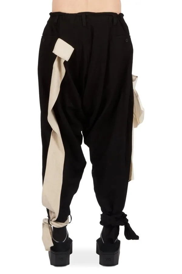 Twisted Hem Draped Decorated Pants