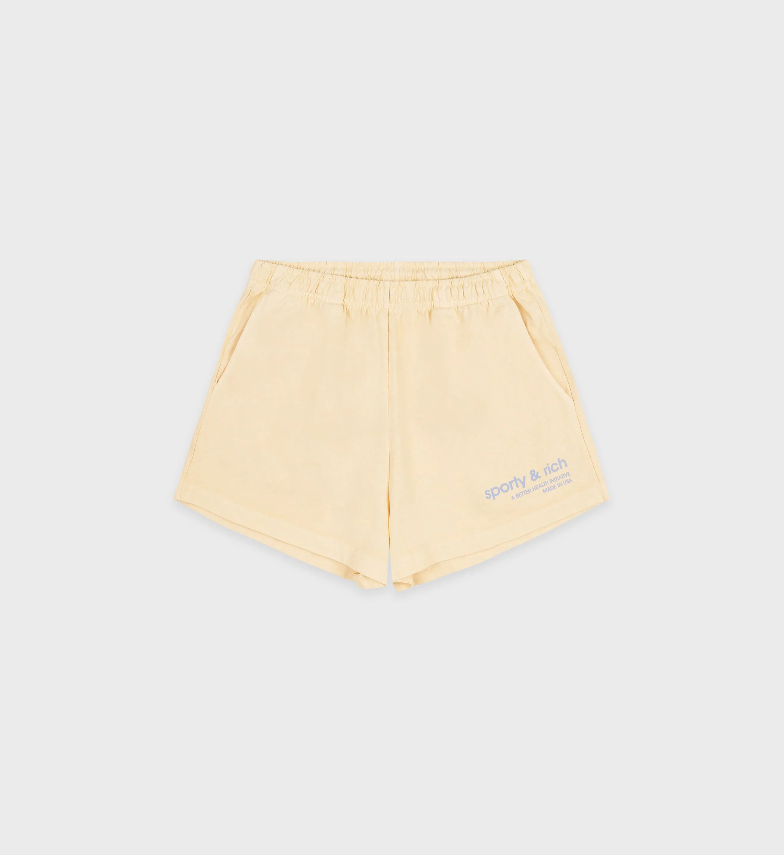 USA Health Club Disco Short - Almond/China Blue