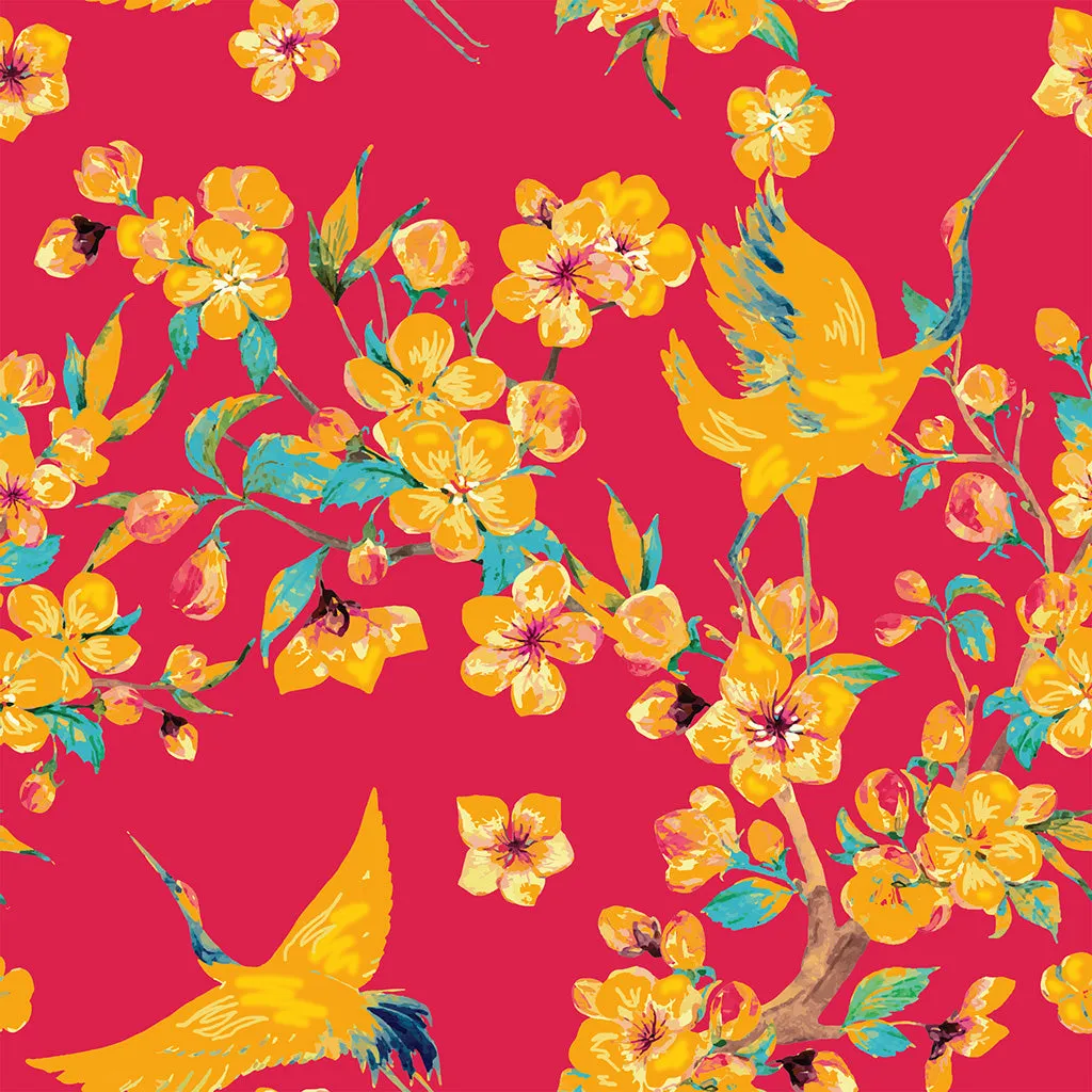Walter Knabe Cherry Blossom Machine Printed Fabric