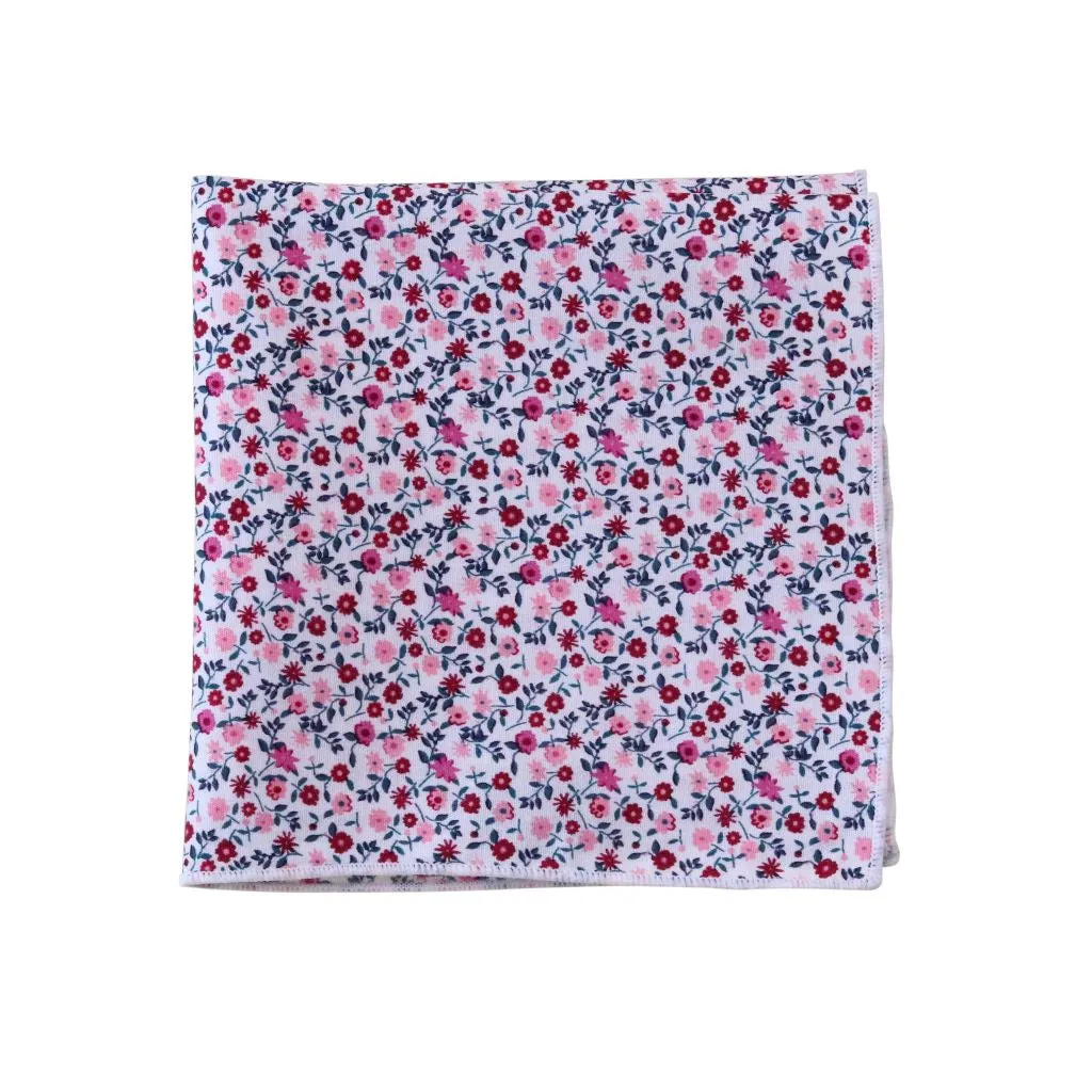 Wine & Blush Floral Pocket Square