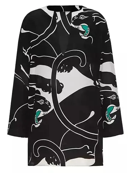 Women’s Crepe De Chine Mini Panther Dress