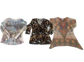 Y2k Italian Bale GoldenBrownShaded Blouses Mix - 17 Pcs